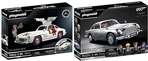 PLAYMOBIL 70922 Mercedes-Benz 300 SL, Modellauto für Erwachsene und Spielzeugauto für Kinder & 70578 James Bond Aston Martin DB5 - Goldfinger Edition, Für James-Bond-Fans