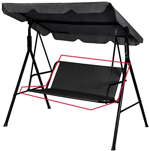 Funda de Asiento de Jardín para Columpio de Jardín, para Silla Mecedora de Jardín, Fundas para Silla de Jardín, 2 y 3 Plazas (148 x 50 x 50cm), Color Negro