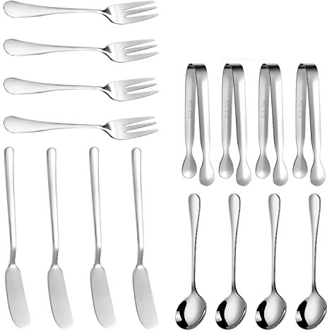 wiianoxd Set di 16 coltelli da pasticceria in acciaio ()