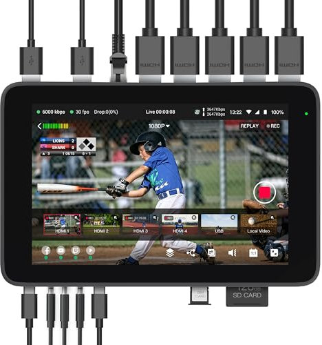 YoloLiv YoloBox Ultra, The Ultimate Horizontal/Vertical NDI Live Streaming Equipment, Switcher Monitor Encoder Recorder, for Facebook, YouTube, Instagram, Tiktok, RTMPS