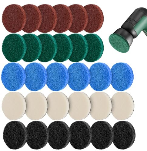 30 Stück Aufsatz für Bosch Universal Brush, Elektrische Reinigungsbürste mit Bosch Home/Garden 6033 Akku Reinigungsbürste Pad Ersatzteile (5 Stile Pad Bürste)