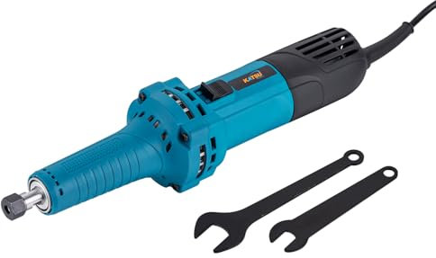 KATSU Tools Amoladora recta de 710 W, portabrocas de 6 mm con contratuerca y empuñadura compacta, herramienta rotativa eléctrica para amolado y pulido de construcción