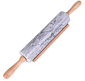 Mobestech Rodillo Fondant De Mármol Mango De Madera Para Amasar Masa Para Hornear