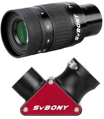 Svbony SV135 Oculares Zoom, Ocular de Telescopio de 1,25'' 7-21 mm, Campo de Visión de 57~40°, FMC, con SV188P Espejo Diagonal Telescopio, para la Observación Astronómica de Nebulosas Luna Planetarios