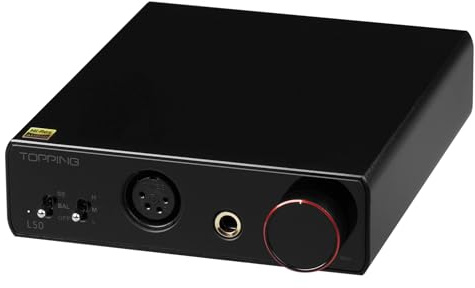 TOPPING L50 NFCA balanserade hörlursförstärkare – 145dB dynamiskt intervall, 0,0006 % THD+N, RCA/TRS ingångspass genom, för IEMs och hörlurar med hög impedans (svart)