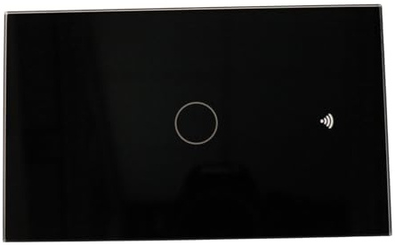 Interruttore Touch da Parete WiFi 2.4G + BLE + RF 433MHz, Vetro Temperato Nero, 1 Tasto, 120X72X38mm Per Scatola 503 Italiano, App TUYA Smart Life