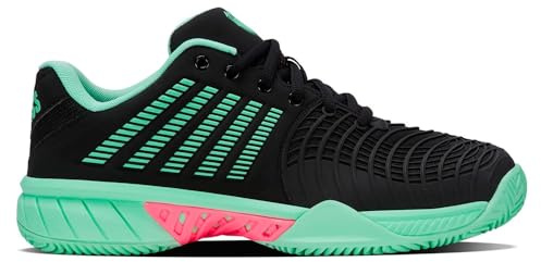 K-Swiss Womens Express Light 3 Clay Tennis Shoe, Black Neon Mint Neon Pastel Pink, 5.5 UK