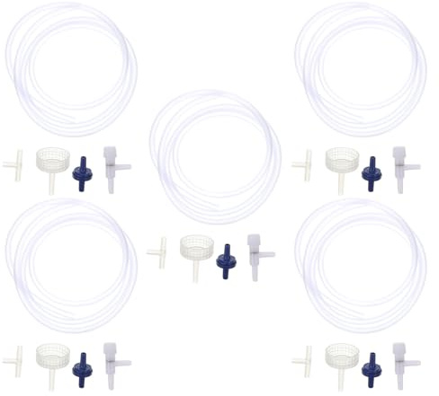 SEWACC Kit Incubadora de Huevos de Camarón Salmuera 25 Piezas 5 Juegos de Accesorios para Criadero de Alimentos Vivos Incubadora Manual para Acuario de Peces Bebés Herramienta para