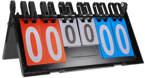 CIYODO Marcador Deportivo Portátil de PVC para Partidos de Baloncesto, Tenis de Mesa y Bádminton, Tablero de Puntuación Reutilizable Diseño de Solapa, Compacto y Fácil de Transportar