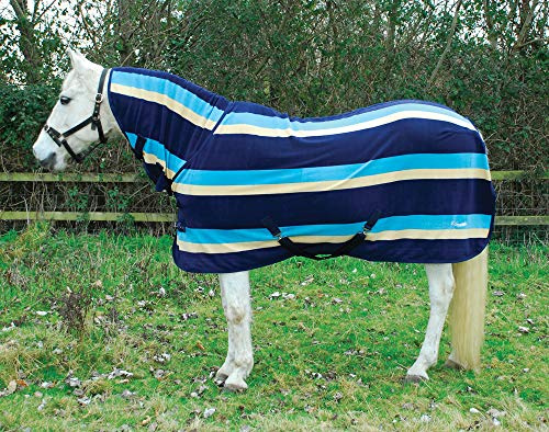 Rhinegold - Manta de Forro Polar con Cuello Completo, 0, Rayas Turquesa., 5'0