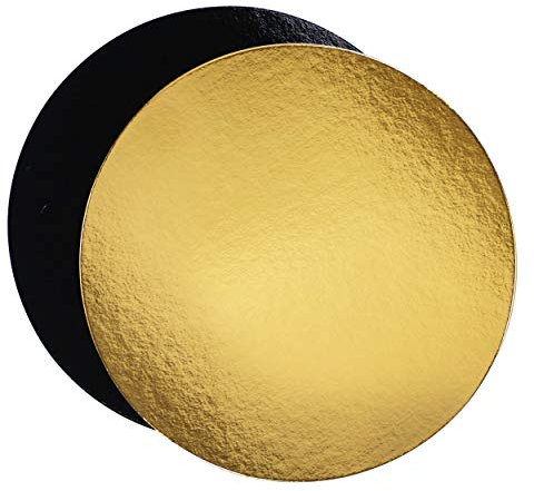Set di 10 supporti per torte in scatole di colore e Taglia a scelta (Oro/Nero, 30 cm)
