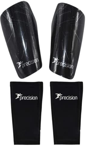Precision Unisex's Pro Matrix Shinguards, Black/Chrome, Large