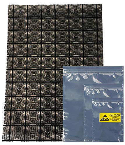 Daarcin Lot de 40 Sacs Anti-statiques ESD pour Carte mère, Disque Dur, écran LCD avec étiquettes antistatiques (Tailles Assorties)