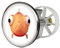 Sanitop-Wingenroth Excenterstopfen mit Motiv Grumpy Fish | Abflussstopfen mit Haarfangsieb | Durchmesser: 38-40 mm | Zentrierstern | höhenverstellbare Schraube | chrom |19651 2