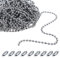 TOAOB 10M Chaîne à Billes en Acier Inoxydable Collier d'Extension Argenté 2.4mm Diamètre Boule Perle Chaine avec Connecteurs Assortis pour Scrapbooking Porte Clés DIY Fabrication de Bijoux