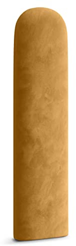 Muralo Panel tapizado ovalado de pared, cojín de pared, cabecero de cama, panel de pared, dormitorio, salón, cama, cojín de lomo, moderno y acolchado, panel acolchado (amarillo, 20 cm x 80 cm)
