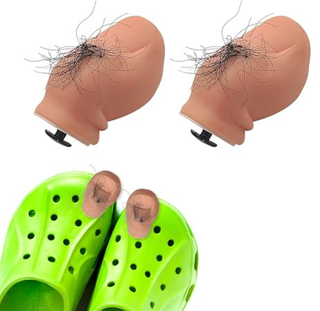 XQMMGO 2 Stücke Big Toe Croc Charm, 3D Lustige Zehen Schuh Charms, DIY Schuh Charms Niedliche Schuhanhänger, Clog-Schuhdekoration, Lustige Schuh Dekoration (Behaart)
