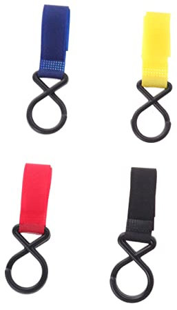 ifundom 4stücke Kinderwagenhaken Aufhängehaken Mit Und Verstellbarem Gurt Für Kinderwagen Trolley Haken Kinderwagenzubehör Tragkraft Einkaufstaschen Windeln