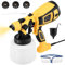 HVLP - Rociador de pintura de 850 W, pistola de pintura eléctrica con cable, pulverizador de pintura de pared con depósito de agua de 1400 ml, 4 boquillas para el hogar, armarios, vallas, techo