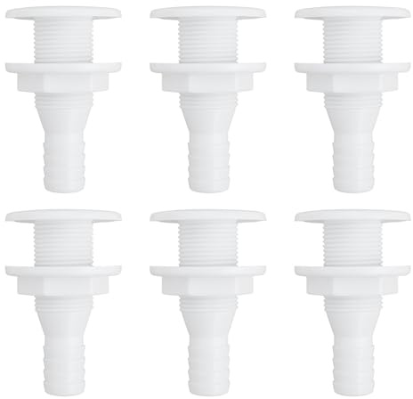 EMSea 6 pezzi Thru-Hull sentina raccordo con 3/4 19 mm tubo coda gomito tappo di scarico per barca pompa lavello ponte
