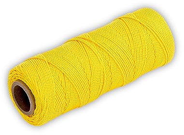 MARSHALLTOWN Twisted Nylon Brick Line, 305 m, No. 18, Yellow Mason's Line