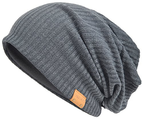 VECRY Herren Baumwolle Mütze Strickmützen Slouch Beanie Schädel Cap Winter Sommer Hüte (011s-Grau)