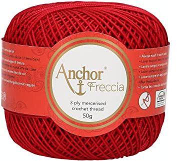 Anchor Freccia Stärke 6 4771006-00047 rot Häkelgarn, 100 % Baumwolle