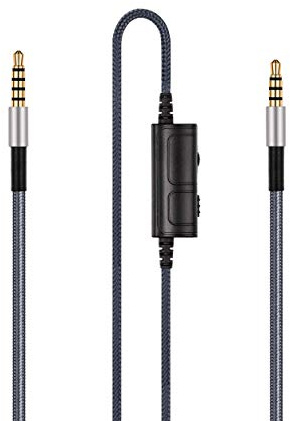 Câble audio de rechange pour casque avec contrôle du volume et interrupteur de sourdine pour microphone, compatible avec Logitech G433, G233, G Pro, G Pro X Gaming et PS4 Xbox One