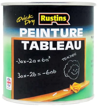 Rustins Peinture pour tableau noir à séchage rapide 3.5 m² / 250ml Mate | A Base d’Eau | Non-Toxique | Écriture et Dessin à la Craie