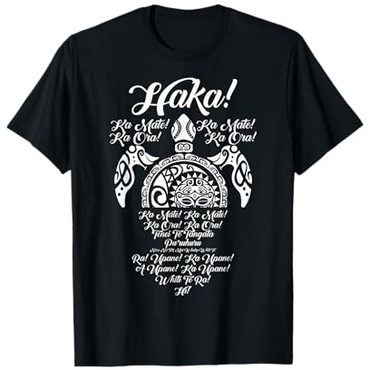 New Zealand Gifts & Apparel - T-Shirt Noir Maori Rugby Ka Mate Haka S