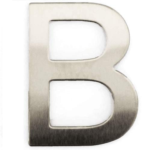 CABLEPELADO Letra B de Metal Adhesivo, Acero Inoxidable, Uso en Exterior e Interior, Apto para Paredes, Fachadas, Portales o Puertas, 7.5 cm de Altura