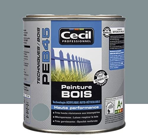 CECIL Peinture Bois PEB45 Gris bleuté 0,5 L