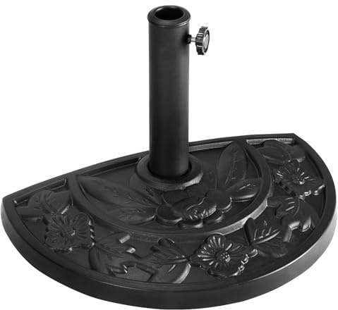 RELAX4LIFE Base per Ombrellone da Giardino, Base Rotonda per Palo Ombrelloni 38/48mm, Supporto Porta Ombrellone per Giardino, Balcone, Terrazza e Bar (9, Chilogrammi)