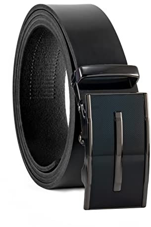 Fa.Volmer ® Gürtel Herren Echtleder mit Ratsche Automatikschließe | Breite: 35mm, Bundgröße: 125cm | kürzbar | Riemenfarbe schwarz | Modellreihe ATG (05-blk-Palermo)
