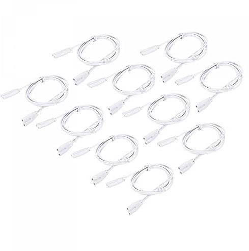 sourcing map Lampe Connexion Fil pour T4 T5 T8 LED Tube, 100cm 2 Broche Double Terminal Lumiere Liaison Cordons Rallonge Câble Paquet de 10