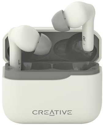 CREATIVE Zen Air Plus - Auriculares inalámbricos Ligeros y auténticos con Bluetooth LE, cancelación de Ruido Activa híbrida, Modo Ambiental, hasta 32 Horas de reproducción Total, 6 micrófonos