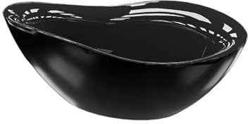 LAVITA Vasca da bagno indipendente Reus Black 1800 Acrilico 180x89x73 cm Vasche da bagno Ovale Forma moderna Vasca acrilica Libera installazione 2 persone 214 L Rivestimento antimicrobico Nero