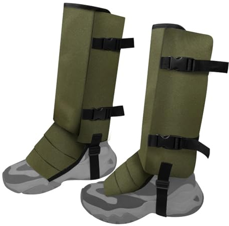 TRIWONDER Schlangen Gamaschen, Verdickter Beinschutz, Regengamaschen für Damen und Herren, Outdoor, Wandern, Garten (Armeegrün)