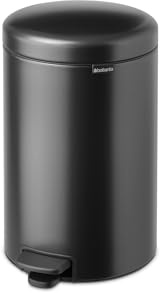 Brabantia NewIcon Pattumiera a pedale 20L| Cestino Soft Close con Coperchio antiodore e secchio interno in plastica | Compatto e antiscivolo per cucina,ufficio,bagno o camera da letto | Confident Grey