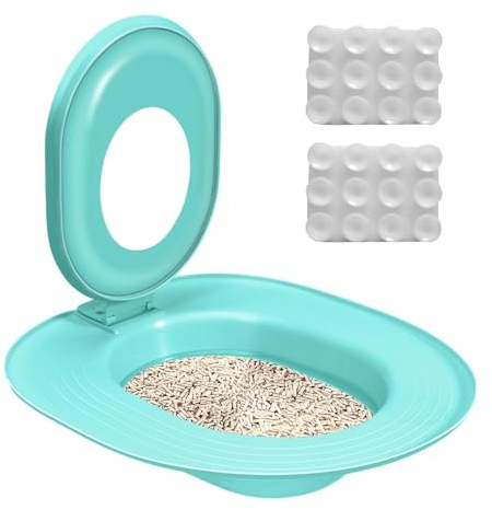 Kit De Entrenamiento De Baño De Gato, Kit De Limpieza De Entrenador De Baño De Gato, Asiento para Entrenador De Inodoro para Gatos, Caja De Are- Reutilizable Entrenador De Higiene para Gatos