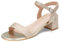 FOGOIN Women's Sandals with Block Heel,Sparkly Elegant Strappy Party Heels with Slingback,Summer Comfortable Glitter Sandal for Ladies Wedding Shoes for Bride,Gold 8UK/42EU