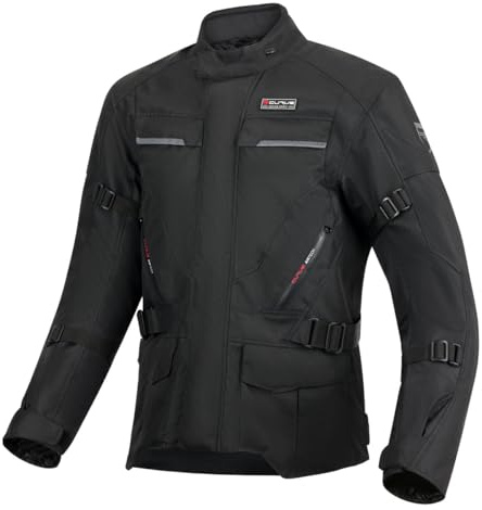CURVE Boron vattentät motorcykeljacka svart ryggskydd nivå 2 skydd herr dam vuxen 4 säsonger CE, klass A, svart, XXL