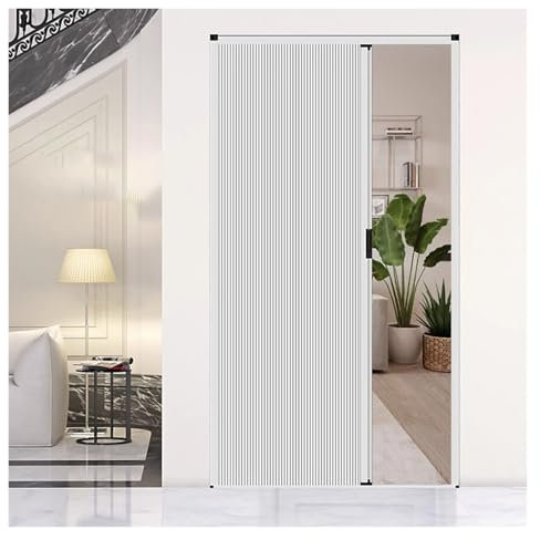 Porta A Soffietto Bianca Alta 180 200 220 Cm For Piccoli Spazi, Porta Scorrevole Pieghevole Con Telaio In Alluminio For Camper, Camera Da Letto, Uffici, Bagni, Docce, Soggiorni, Divisorio For Interni,