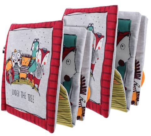 Milisten Infant Cloth Book Educational Fabric Book 3d Tail and Crinkle Paper Tear-resistant Sensory Toy for Babies 2pcs Design
