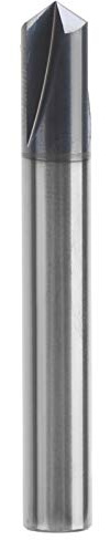 Broca cortadora de chaflán de 3 flautas, herramienta de fresadora de extremo de biselado CNC de acero de tungsteno, broca enrutadora de chaflán de 120° para fresado de aluminio y (D8*120°*60L)