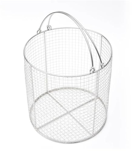 Bricka för medicinska instrument, 304 rund steriliseringskorg i rostfritt stål, 12 mm nätkorg, lämplig för sjukhus, tandläkare (diameter: 11,8 tum höjd: 11,8 tum)
