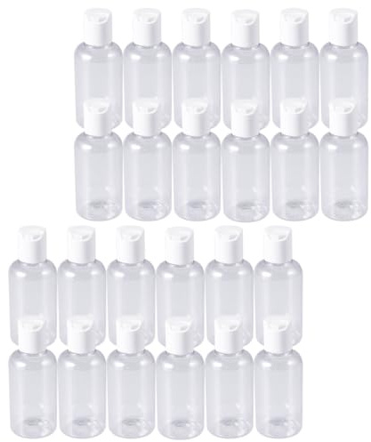 Ciieeo Bottiglie da Viaggio Ricaricabili in Plastica Bianca 80ml Colore Casuale Set 24 Facili da Trasportare e Organizzare Liquidi per Attività All'aperto e Viaggi
