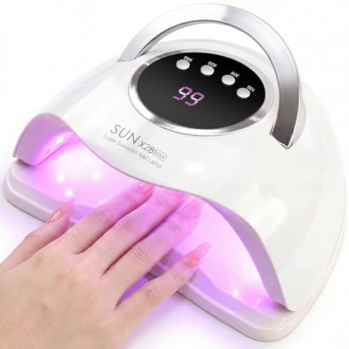 Misilmp Lampada UV LED Unghie, Asciugatore Professionale per Smalto Gel con 90 LED e Sensore Automatico, 4 Timer 10s/30s/60s/99s, Strumento per Nail Art Adatto a Principianti e Uso Domestico.