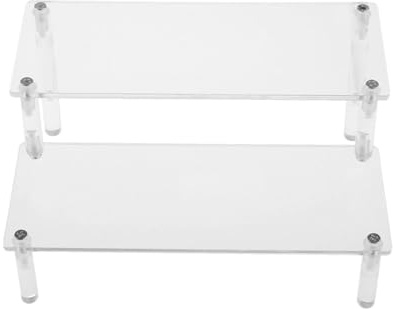 DSOUWEH Functional Acrylic Display Rack Organizing Cars Toys Plush Dolls Perfumes And Glasses On Any Toiletries Cars Toy Plush Doll Perfume Glasses Display, 2 Tier, 30cm