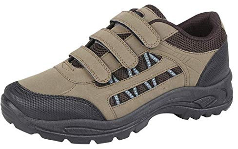 Mens Khaki and Brown Triple Touch Fastening Trail Shoe - Ascend - Khaki/Brown - size UK Mens Size 10